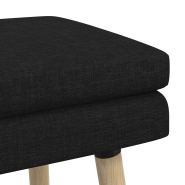 vidaXL Διπλή Επίστρωση Πάγκος Μαύρο 80x40x47cm Ύφασμα