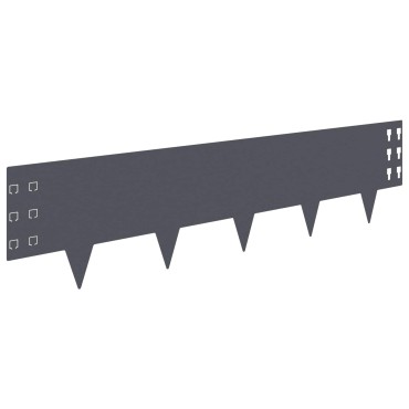 vidaXL Περίγραμμα γκαζόν 30 τμχ. 100 x 25 cm Ατσάλι Ανθρακί