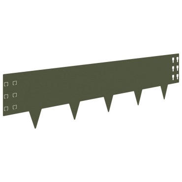 vidaXL Περίγραμμα γκαζόν 30 τμχ. 100 x 25 cm Ατσάλι Λαδί