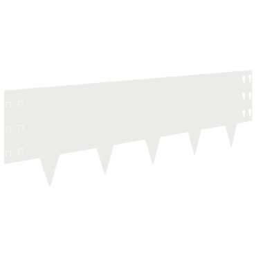 vidaXL Περίγραμμα γκαζόν 30 τμχ. 100 x 30 cm Ατσάλι Λευκό
