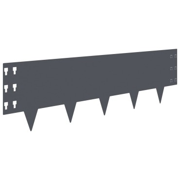 vidaXL Περίγραμμα γκαζόν 30 τμχ. 100 x 30 cm Ατσάλι Ανθρακί