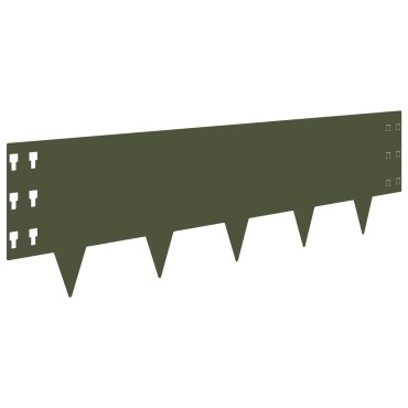 vidaXL Περίγραμμα γκαζόν 10 τμχ. 100 x 30 cm Ατσάλι Λαδί
