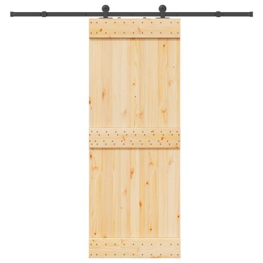 vidaXL Συρόμενη Πόρτα NARVIK 80 x 210 εκ (213,5 εκ) Φυσικό και Μαύρο