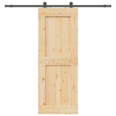 vidaXL Συρόμενη Πόρτα NARVIK 85 x 210 εκ (213,5 εκ) Φυσικό και Μαύρο