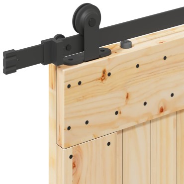 vidaXL Συρόμενη Πόρτα NARVIK 85 x 210 εκ (213,5 εκ) Φυσικό και Μαύρο