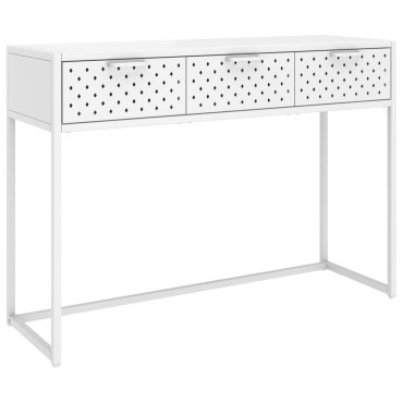 vidaXL Τραπέζι Κονσόλα Λευκό 106x35x75cm από Ατσάλι 1 τεμ.