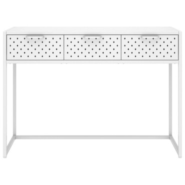 vidaXL Τραπέζι Κονσόλα Λευκό 106x35x75cm από Ατσάλι 1 τεμ.