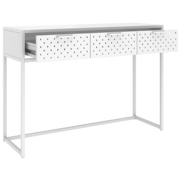 vidaXL Τραπέζι Κονσόλα Λευκό 106x35x75cm από Ατσάλι 1 τεμ.