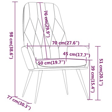 vidaXL Πολυθρόνα Relax Μπλε Βελούδινη 70x77x98cm 1 τεμ.
