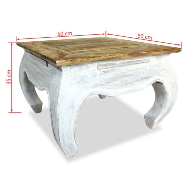 vidaXL Τραπέζι Βοηθητικό 50x50x35cm από Μασίφ Μαόνι 1 τεμ.