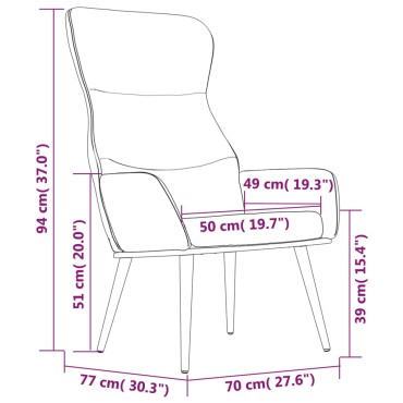 vidaXL Πολυθρόνα Relax Σκούρο Πράσινο Υφασμάτινη 70x77x94cm 1 τεμ.