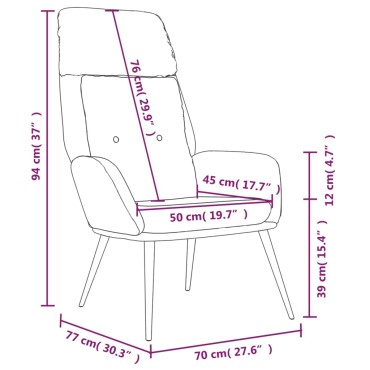 vidaXL Πολυθρόνα Relax Σκούρο Γκρι από Συνθετικό Καστόρι 70x77x94cm 1 τεμ.
