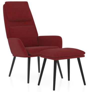 vidaXL Πολυθρόνα Relax Μπορντό Υφασμάτινη με Σκαμπό 70x77x98cm 1 τεμ.