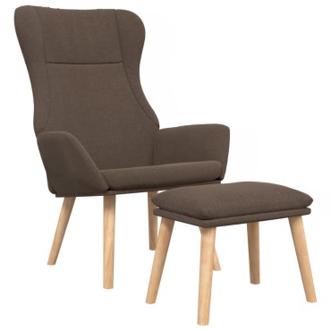 vidaXL Πολυθρόνα Relax Taupe Υφασμάτινη με Υποπόδιο 70x77x94cm 1 τεμ.