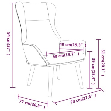 vidaXL Πολυθρόνα Relax Taupe Υφασμάτινη με Υποπόδιο 70x77x94cm 1 τεμ.