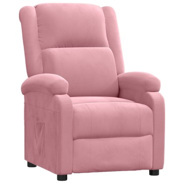 vidaXL Καρέκλα Ανακλινόμενη Ροζ Βελούδινη 70x93x98cm 1 τεμ.