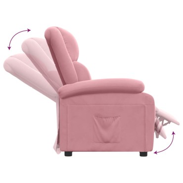 vidaXL Καρέκλα Ανακλινόμενη Ροζ Βελούδινη 70x93x98cm 1 τεμ.