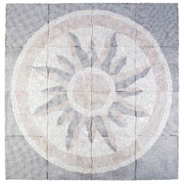 vidaXL Μωσαϊκά Πλακάκια Ήλιος Πολύχρωμο 120 x 120 cm Μάρμαρο