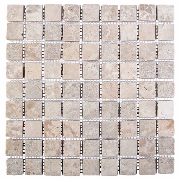 vidaXL Πλακίδια Μωσαϊκού Κρεμ 30 x 30 cm Μάρμαρο