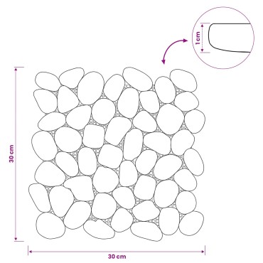 vidaXL Πέτρες Pebble Γκρι 30 x 30 cm Πέτρες Ποταμού