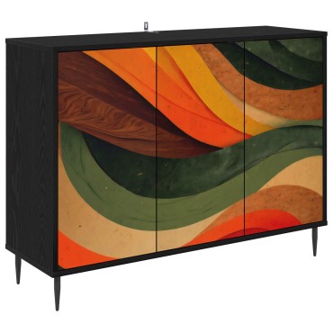 vidaXL Πλαϊνό γραφείο BONN Μαύρη Δρυς 102x33x76cm 1 τεμ.
