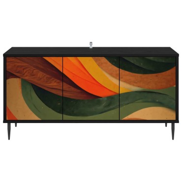 vidaXL Ντουλάπι TV BONN 102x33x51cm Μαύρη Δρυς Επεξεργασμένο Ξύλο