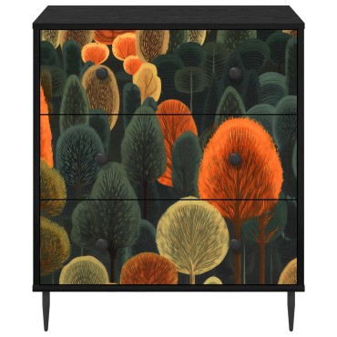 vidaXL Κουτί με συρτάρια ZAANDAM Σχέδιο δάσους 66x36,5x76cm