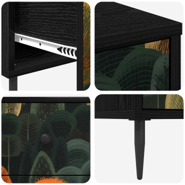 vidaXL Κουτί με συρτάρια ZAANDAM Σχέδιο δάσους 66x36,5x76cm