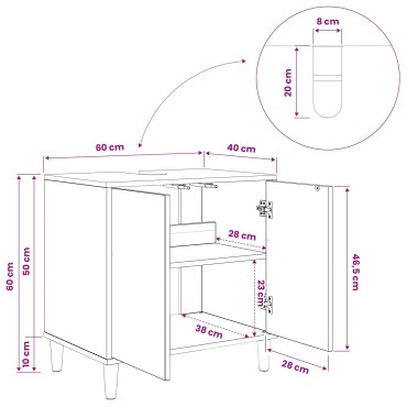vidaXL Ντουλάπι Μπάνιου ESSEN Sonoma 60x40x60 εκ 1 τεμ.