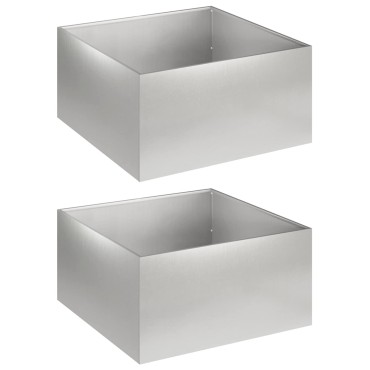 vidaXL Γλάστρα Κήπου 2 τμχ. Ασημί 40 x 40 x 30 cm Ανοξείδωτο Ατσάλι