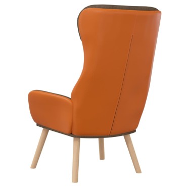 vidaXL Πολυθρόνα Relax Καφέ από Ύφασμα και PVC 70x77x94cm 1 τεμ.