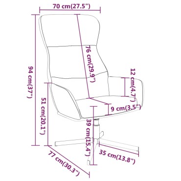 vidaXL Πολυθρόνα Relax Κίτρινο Μουσταρδί Βελούδινη 70x77x94cm 1 τεμ.