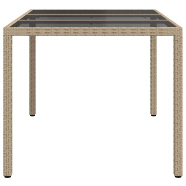 vidaXL Τραπέζι Κήπου Μπεζ 150x90x75cm συνθετικό ρατάν 1 τεμ.