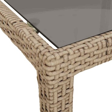 vidaXL Τραπέζι Κήπου Μπεζ 150x90x75cm συνθετικό ρατάν 1 τεμ.