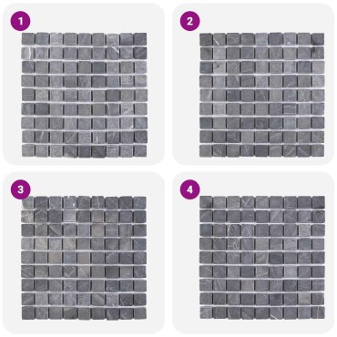vidaXL Πλακίδια Μωσαϊκού Γκρι 30 x 30 cm Μάρμαρο