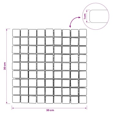 vidaXL Πλακίδια Μωσαϊκού Γκρι 30 x 30 cm Μάρμαρο
