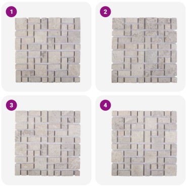 vidaXL Πλακίδια Μωσαϊκού Κρεμ 30 x 30 cm Μάρμαρο