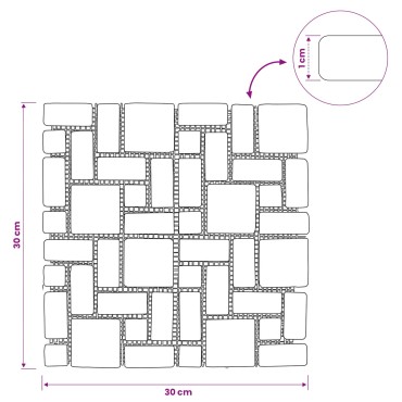 vidaXL Πλακίδια Μωσαϊκού Κρεμ 30 x 30 cm Μάρμαρο