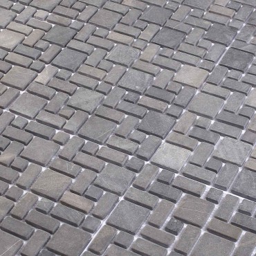 vidaXL Πλακίδια Μωσαϊκού Γκρι 30 x 30 cm Μάρμαρο