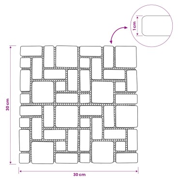 vidaXL Πλακίδια Μωσαϊκού Γκρι 30 x 30 cm Μάρμαρο