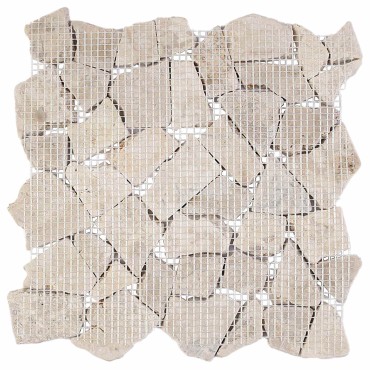 vidaXL Πλακίδια Μωσαϊκού Κρεμ 30 x 30 cm Μάρμαρο