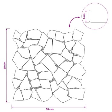vidaXL Πλακίδια Μωσαϊκού Κρεμ 30 x 30 cm Μάρμαρο