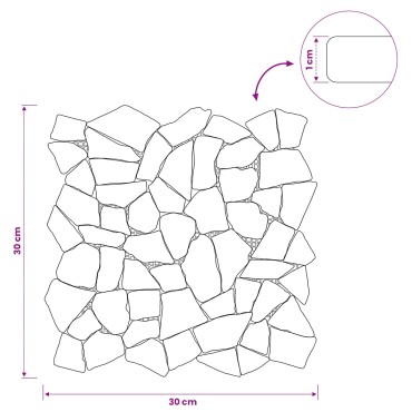 vidaXL Πλακίδια Μωσαϊκού Κόκκινο 30 x 30 cm Μάρμαρο