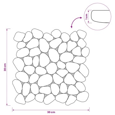 vidaXL Πέτρες Pebble Λευκό 30 x 30 cm Πέτρες Ποταμού
