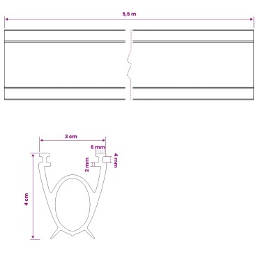 vidaXL Σφράγιση Πόρτας Γκαράζ Μαύρο 41 x 33 mm 5,5 μ PVC