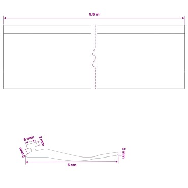 vidaXL Σφράγιση Πόρτας Γκαράζ Μαύρο 52 x 2 mm 5,5 μ PVC