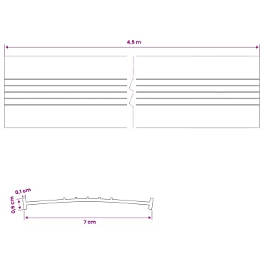 vidaXL Σφράγιση Πόρτας Γκαράζ Μαύρο 70 x 6 mm 4,5 μ PVC