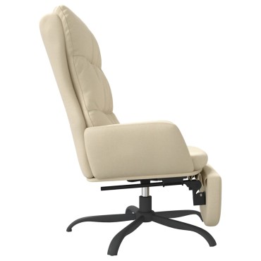 vidaXL Πολυθρόνα Relax Κρεμ Υφασμάτινη με Υποπόδιο 70x77x98cm 1 τεμ.