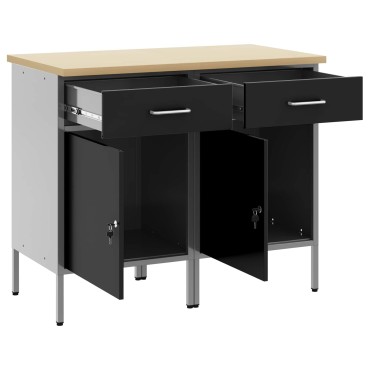 vidaXL Ντουλάπα Εργασίας 2 τμχ. Μαύρο και Γκρι 100 x 55 x 85 εκ.