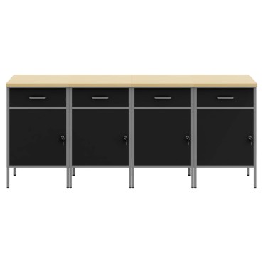 vidaXL Ντουλάπα Εργασίας 4 τμχ. Μαύρο και Γκρι 200 x 55 x 85 εκ